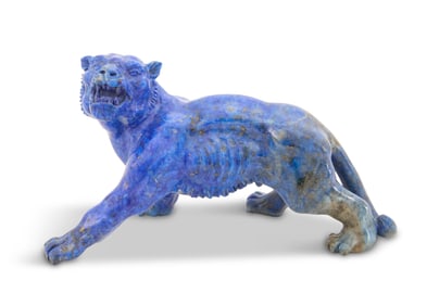 Carved Lapis Lazuli Leopard