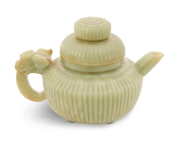 Chinese Carved Jade Teapot