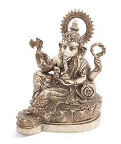 Indian Silvered Bronze of Ganesha
