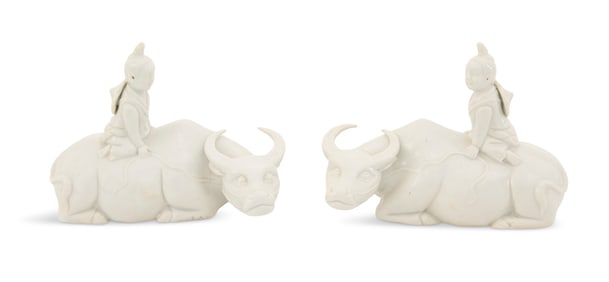 Pair of Chinese Blanc de Chine Porcelain Figures