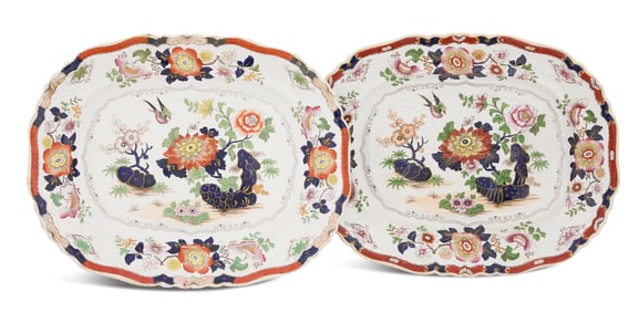 Imposing Ashworth Bros. Clobbered Platters