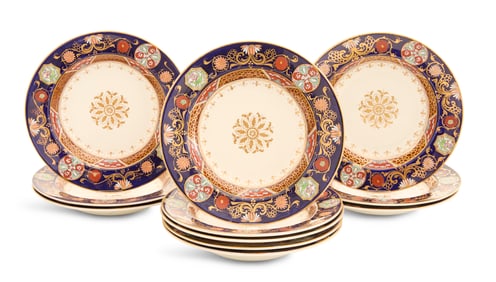 Eleven Ashworth Dinner Plates