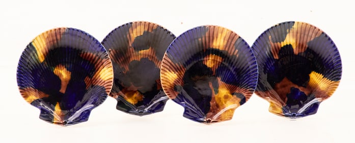 Set of Four Wedgwood Majolica Shell Plates