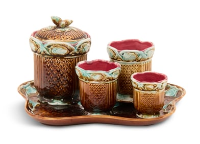 French Majolica Boudoir Set