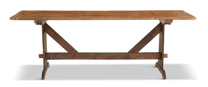 Provincial Oak and Fruitwood Refectory Table