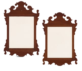 Pair of Petite Mahogany Chippendale Mirrors