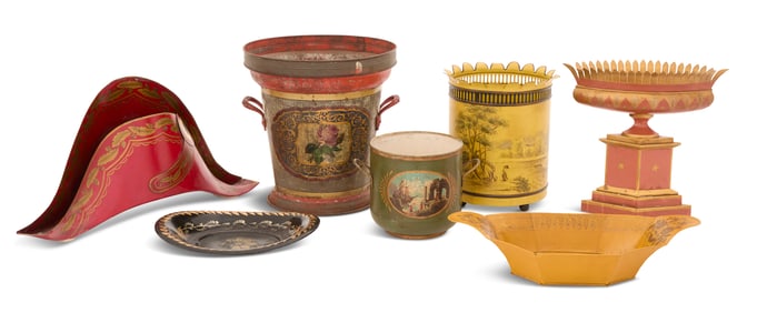 Collection of Seven Tole Objects