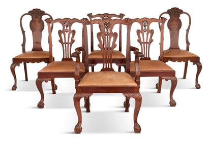 Harlequin Suite of Six Mahogany Dining Chairs