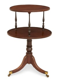Regency Mahogany Two-Tier Revolving Stand
