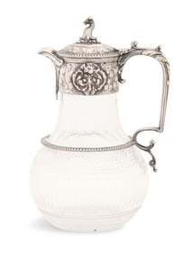 Victorian Silverplate and Cut Glass Claret Jug
