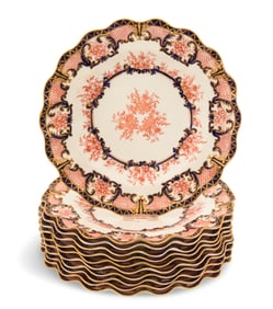 Eleven Royal Crown Derby "3679" Dessert Plates