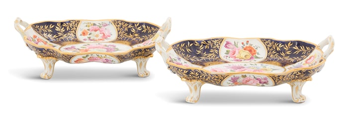 Pair of English Porcelain Dessert Dishes