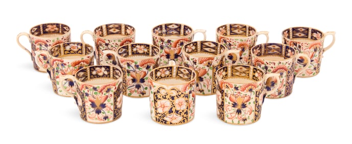 Twelve Derby "King's Pattern" Demitasse Cups