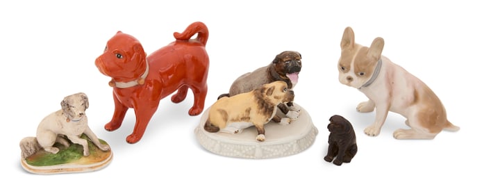 Collection of Five Dog Figures