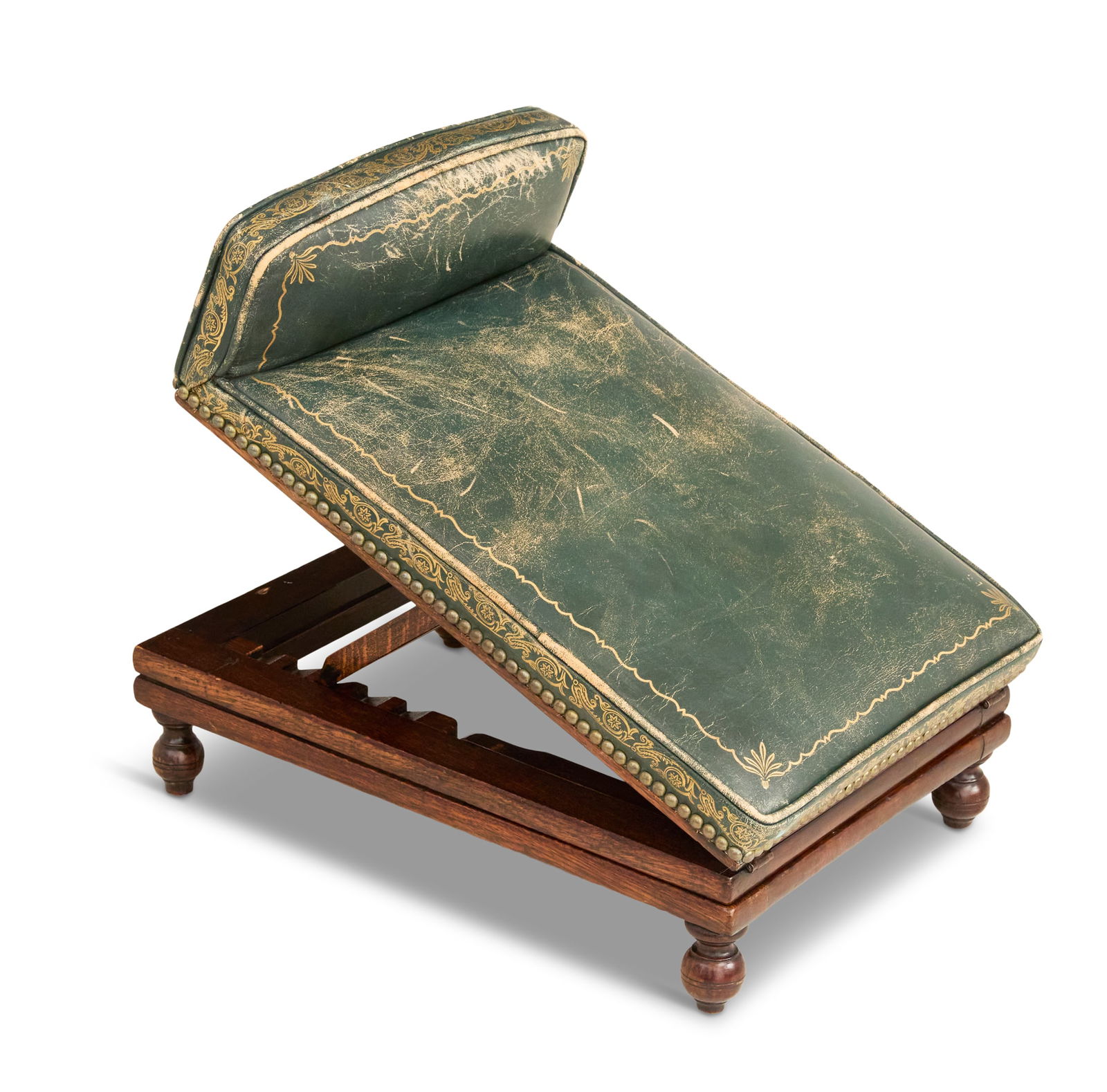 Mahogany and Leather Upholstered Gout Stool (1 of 3)