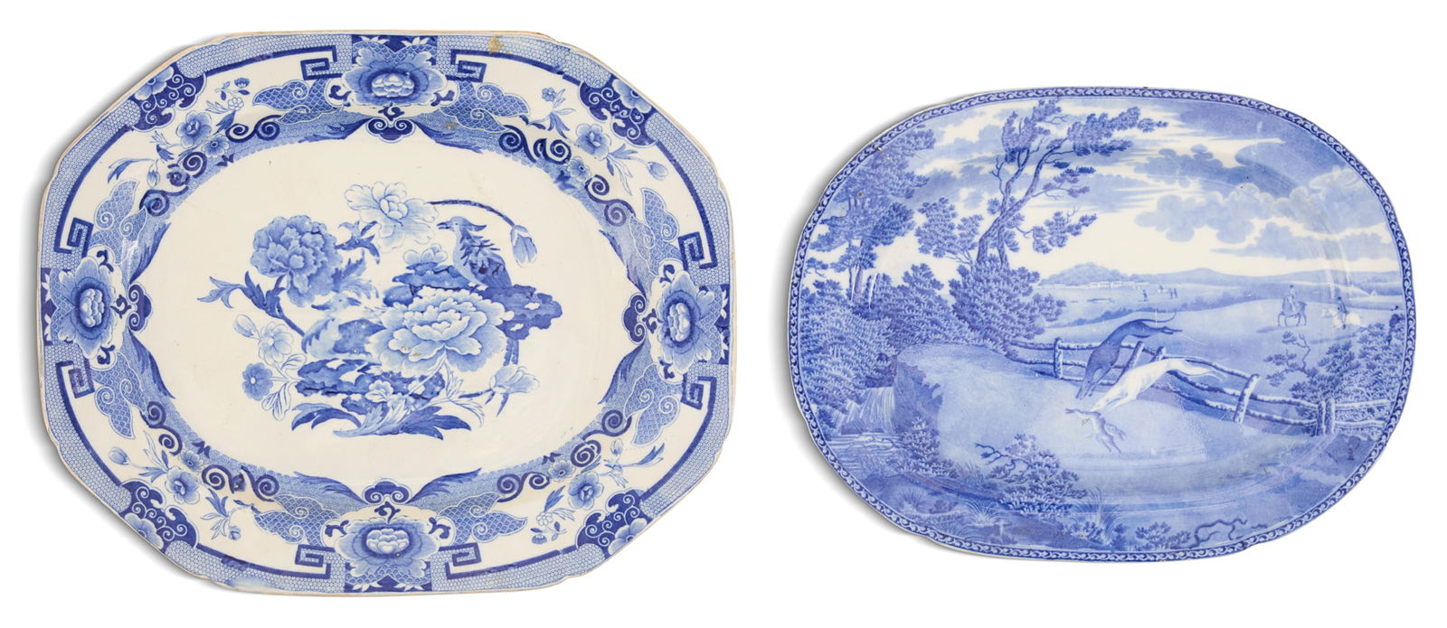 Two Handsome Blue and White Platters (1 of 2)