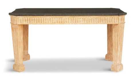 Fruitwood and Faux Marbre Side Table