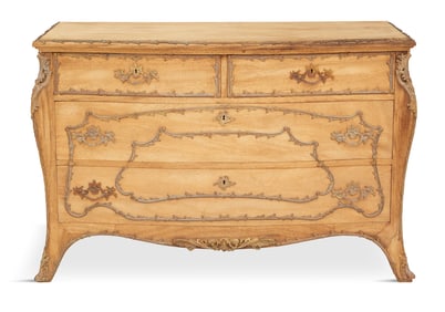 Regence-Style Bleached Mahogany Commode