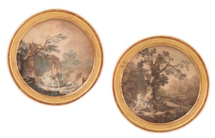 Neoclassical Stipple-Point Landscape Engravings
