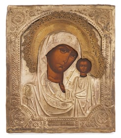Russian Icon of "Mother of God" and Infant Jesus