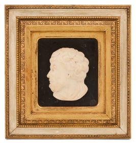 Italian Relief-Carved Marble Portrait of Hadrian