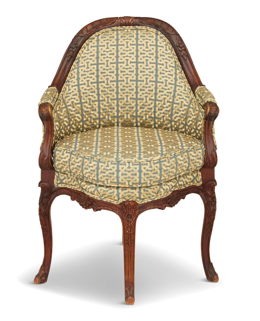 Continental Carved Walnut Corner Chair (1 of 4)