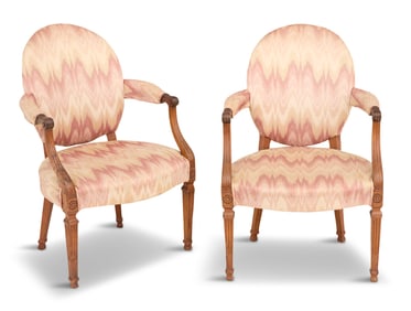 Pair of Directoire Mahogany Fauteuils