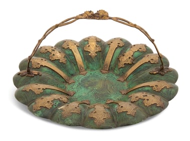 Handsome Papier-Mache and Brass Bread Tray
