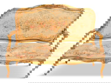 Louis XV-Style Giltwood Settee