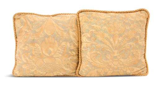 Pair of Fortuny Silk Pillows
