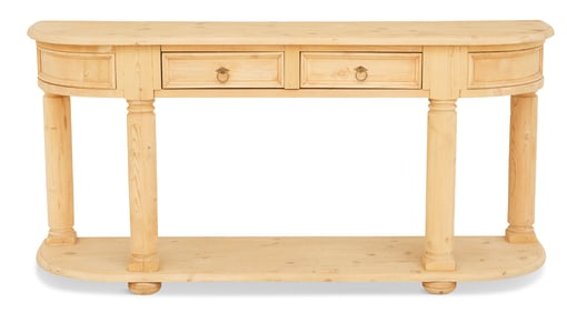 Neoclassical-Style Bleached Pine Console Table