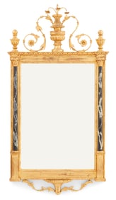 Giltwood and Faux Marbre Mirror