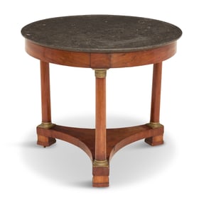 Empire-Style Mahogany and Marble-Top Table