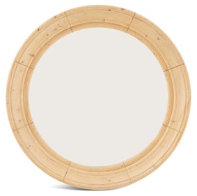 English Pine Cove-Molded Porthole-Style Mirror