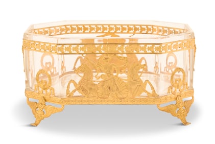 French Cut Crystal and Gilt-Brass Bowl