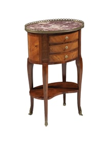 Louis XV/XVI-Style Marble-Top Occasional Table