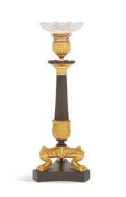 Bronze Dore et Patine Restauration Candlestick