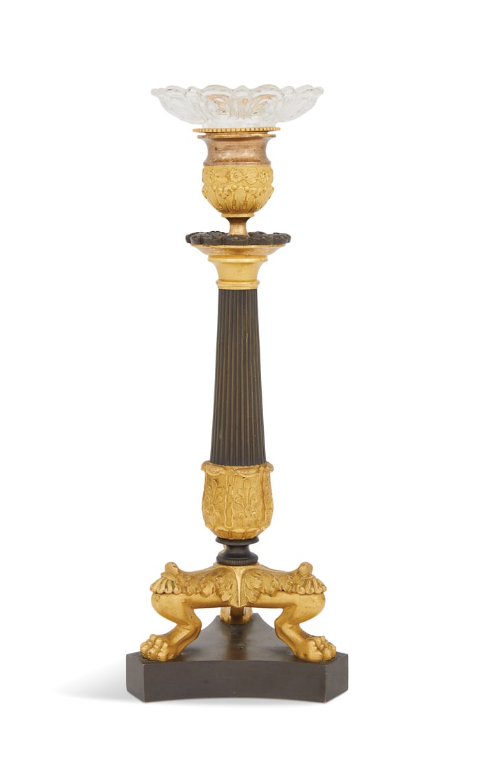 Bronze Dore et Patine Restauration Candlestick (1 of 4)