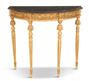French Giltwood and Marble-Top Console Table