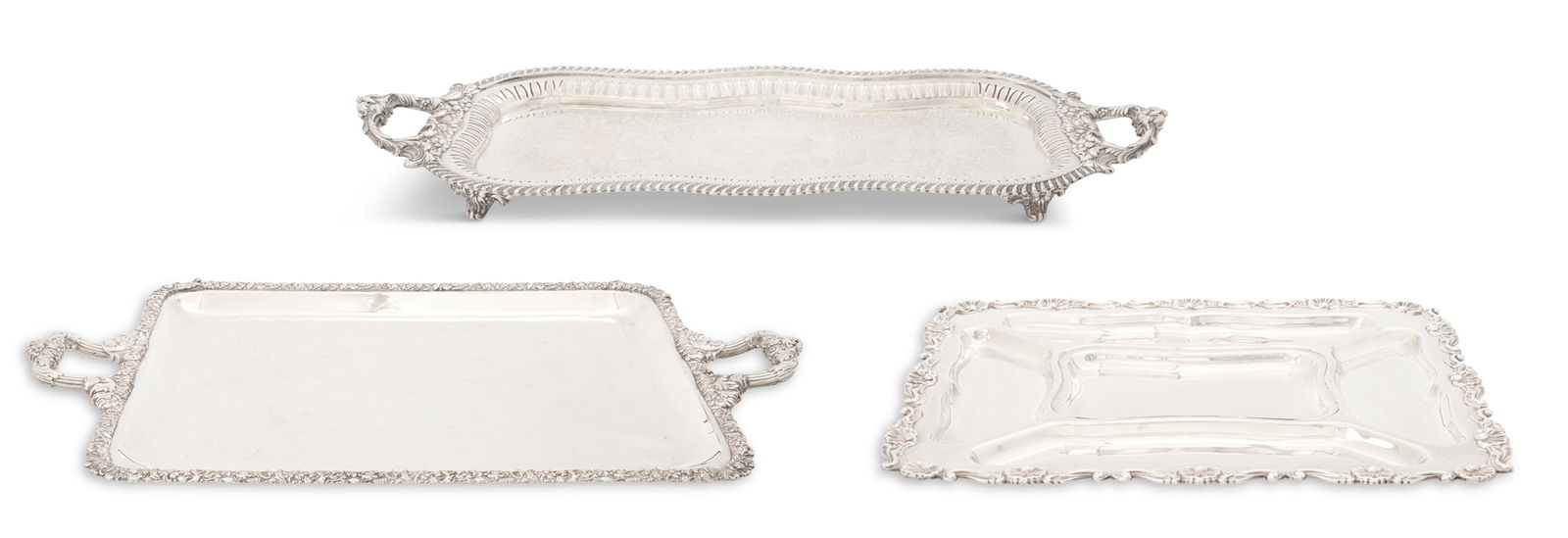 Three Large Silverplate Serving Trays (1 of 5)