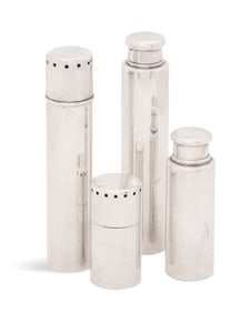 Four Tiffany & Co. Silverplate Vanity Bottles
