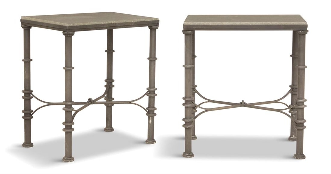 Pair of Brutalist-Style Granite-Top Side Tables (1 of 2)