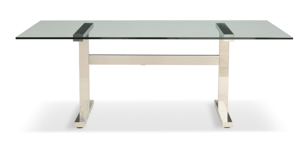 Chrome and Plate Glass Dining Table