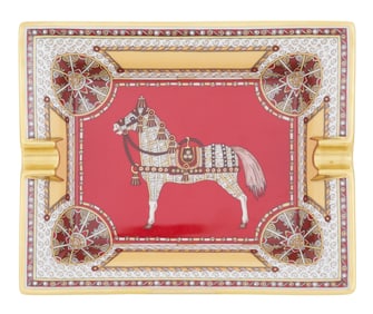 French Hermes "Stallion" Porcelain Ashtray