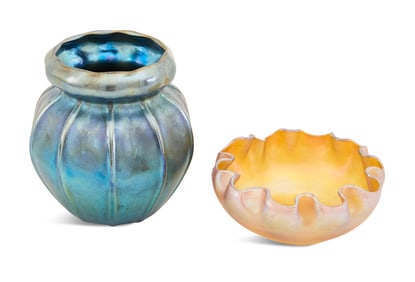 Two Pieces of Louis Comfort Tiffany Favrile Glass