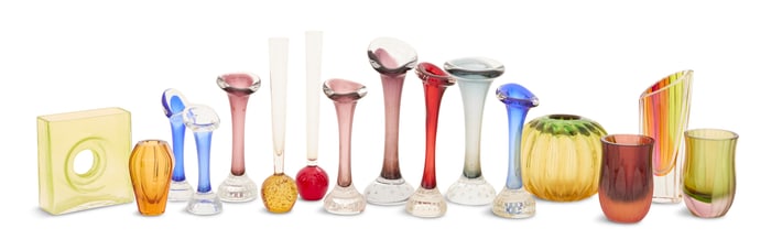 Sixteen Pieces of Colored Art Glass
