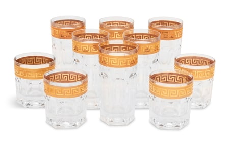 Ten Versace-Style Bar Glasses