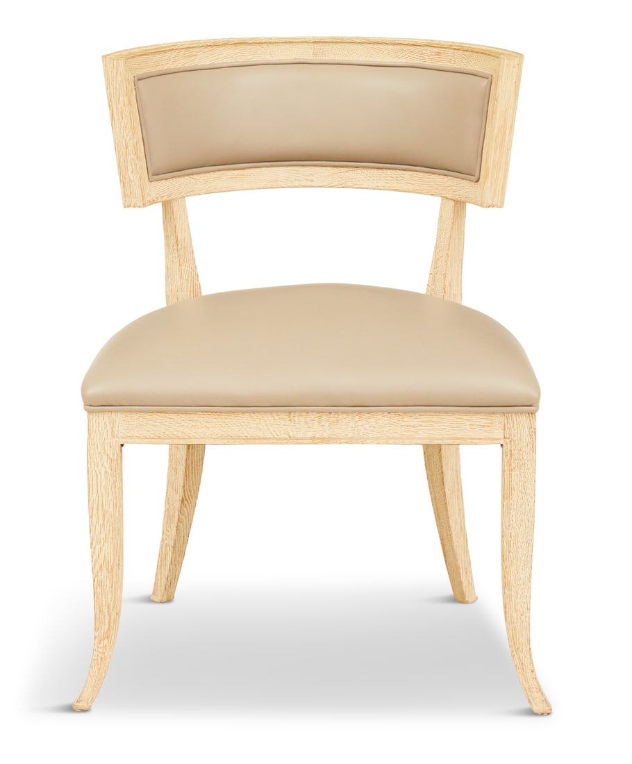 Neoclassical-Style Pickled Oak Side Chair (1 of 3)