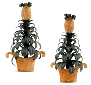 Pair of Unusual Italian Tole Peinte Sconces