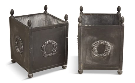 Pair of Neoclassical-Style Iron Planters